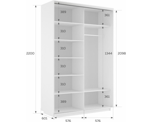 Шкаф-купе 120х60х220 Белый Снег (Абстракция бело голубая)