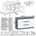 Комод-тумба Мори МК1200.3 со столом компьютерным двухтумбовым МС-2 графит/белый