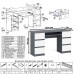 Стол компьютерный МС-2 на шесть выдвижных ящиков и комод МК1380 Мори графит/белый