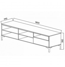 Тумба ТВ Модерно 180 В-1 Ф1