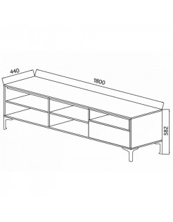 Тумба ТВ Модерно 180 В-1 Ф1