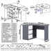 Угловой компьютерный стол Мори МС-16 левый графит/белый