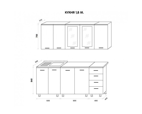 Кухня Катя 1,8м