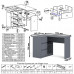 Угловой стол компьютерный левый МС-16 с комодом-тумбой 1600 Мори графит