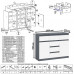 Тумба-комод с дверками и ящиками Мори МК1200.4 и стол компьютерный МС-1 правый графит/белый