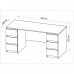 Кастор стол письменный 6 ящиков 151х65 белый