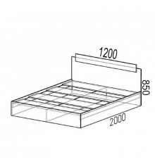 Кровать ЭКО 1,2 Дуб Вотан-Белый гладкий