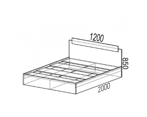 Кровать ЭКО 1,2 Дуб Вотан-Белый гладкий
