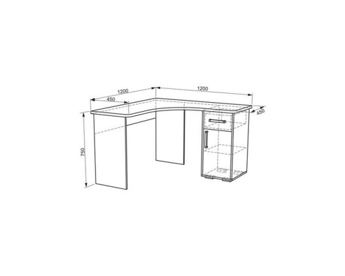 Стол компьютерный Лайт-1 1200 угловой