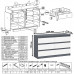 Комод Мори МК1200 6-ть ящиков со столом компьютерным МС-6 левым графит/белый