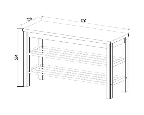 Скамья 85х50 Кантри для обуви белая