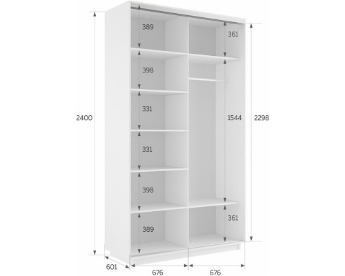 Шкаф-купе 140х60х240 Белый снег (Абстракция серая)