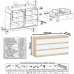 Комод на шесть ящиков Мори МК1380.6 дуб сонома/белый