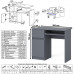 Стол компьютерный МС-1 левый с пеналом Мори 400 графит