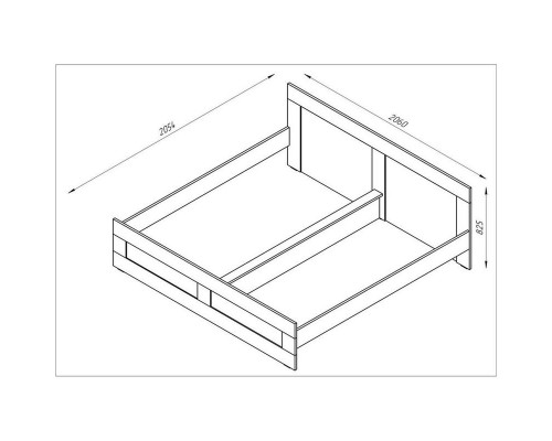 Кровать СИРИУС двухспальная 200х200 Дуб Венге