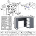 Стол угловой компьютерный МС-16 правый с комодом-тумбой МК-1600 Мори графит/белый