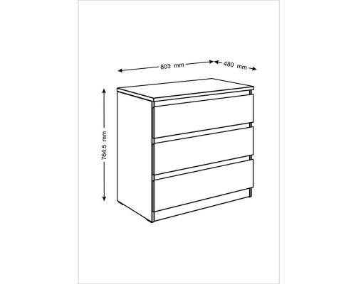 Комод МАЛЬТА с тремя ящиками белый