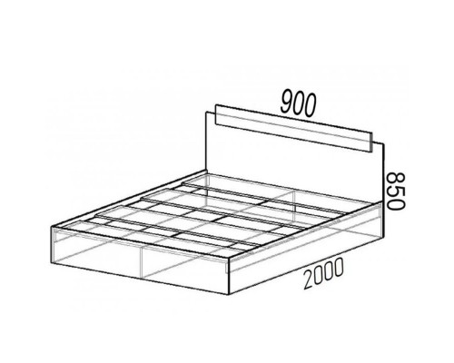 Кровать ЭКО 0,9 Дуб Вотан-Белый гладкий