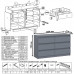 Компьютерный стол МС-1 с дверкой и ящиком справа и комодом на 1200 6 ящиков Мори графит