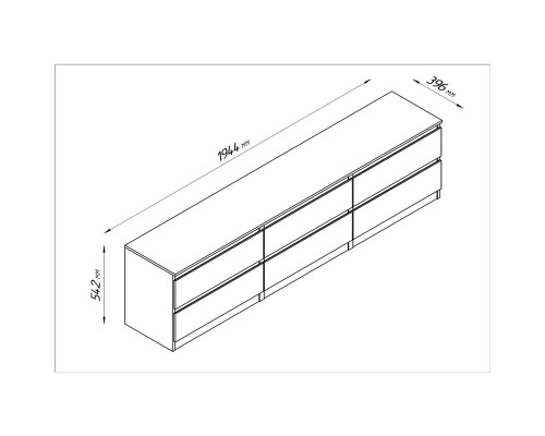 Кастор тумба тв 6 ящиков белая