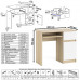 Компьютерный стол МС-1 правый с пеналом на 400 Мори дуб сонома/белый