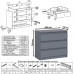 Комод три ящика на 800 со столом компьютерным угловым МС-16 правым Мори графит