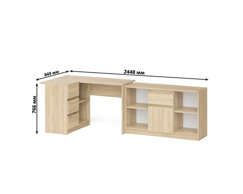 Тумба Мори МТВ1204.1 и стол компьютерный угловой МС-16 левый дуб сонома