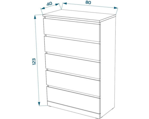Варма 5 комод 80х123х40, белый