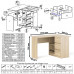 Компьютерный стол угловой МС-16 правый и тумба широкая 1200 Мори дуб сонома