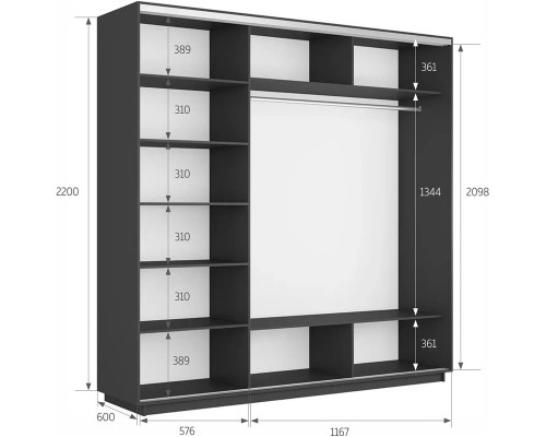 Шкаф-купе 180х60х220 Серый диамант (Абстракция бело голубая)