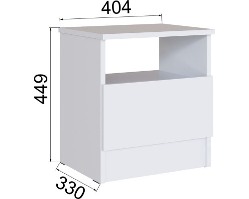Спальня Мэнкс Тумба прикроватная МСТ-20 белый