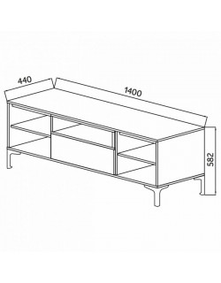 Тумба ТВ Модерно 140 Ф1