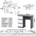 Стол компьютерный три ящика Мори МС-6 левый графит/белый