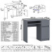 Компьютерный стол МС-1 правый с пеналом на 400 Мори графит