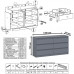 Комод широкий Мори МК1380 6-ть ящиков и стол угловой компьютерный Мори МС-16 правый графит