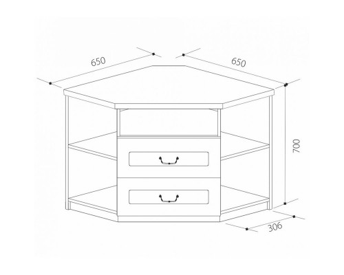Тумба для ТВА Гармония-4, угловая мдф мат итал. орех