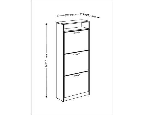 Тумба ОРИОН с тремя полками для обуви Дуб Венге