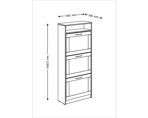 Тумба СИРИУС с нишей и тремя откидными полками для обуви Дуб Венге