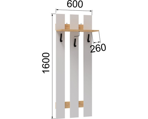 Прихожая Кевин вешалка 600 белый