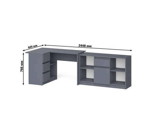 Тумба Мори МТВ1204.1 и стол компьютерный угловой МС-16 левый графит