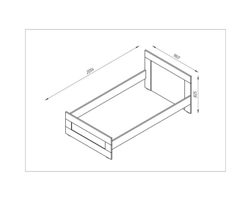 Кровать СИРИУС односпальная 90х200 Дуб Венге