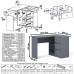 Стол угловой компьютерный МС-16 правый с комодом-тумбой МК-1600 Мори графит