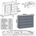 Комод Мори МК1200 8-мь ящиков со столом компьютерным МС-6 правым графит