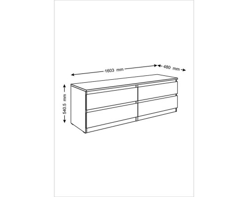 Комод МАЛЬТА низкий с четырьмя ящиками белый