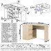 Компьютерный стол угловой МС-16 с тумбой слева с высоким комодом 10-ть ящиков Мори дуб сонома