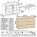 Широкий комод шесть ящиков Мори МК1200.6 дуб сонома