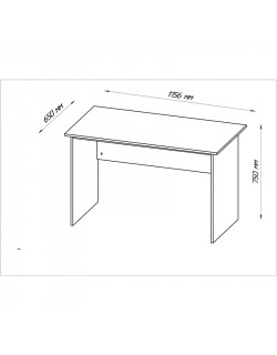 Кастор стол письменный 120х65 белый