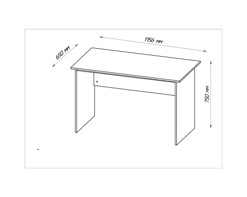 Кастор стол письменный 120х65 белый