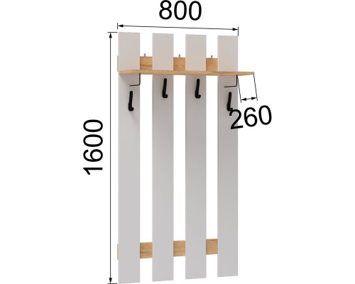 Прихожая Кевин вешалка 800 белый