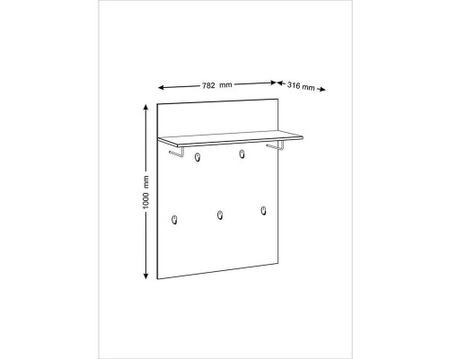Вешалка СИРИУС настенная с полкой Дуб Сонома